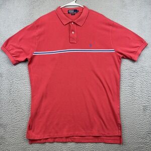 Polo Ralph Lauren‎ Polo Shirt Mens XL Red Blue Striped Cotton Classic Preppy